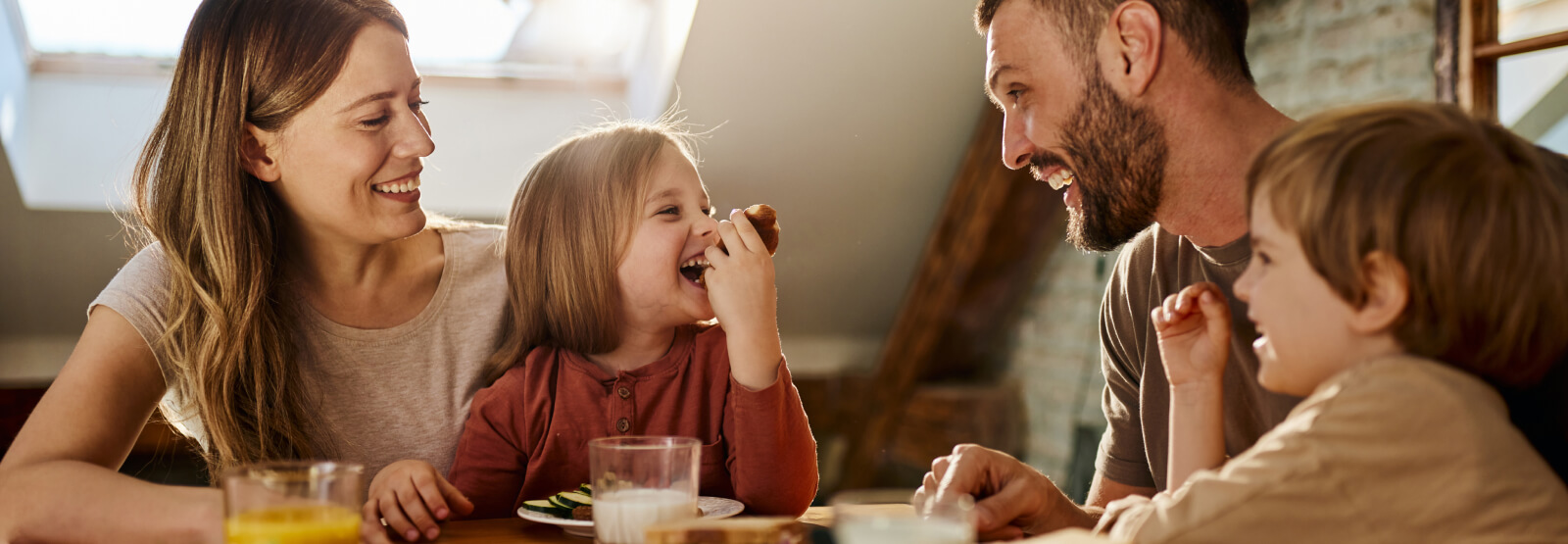 Family eating together
